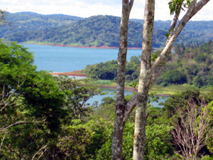 Here's a view of the lake and the entrance to Puerto San Luis Cove without the rainbow.